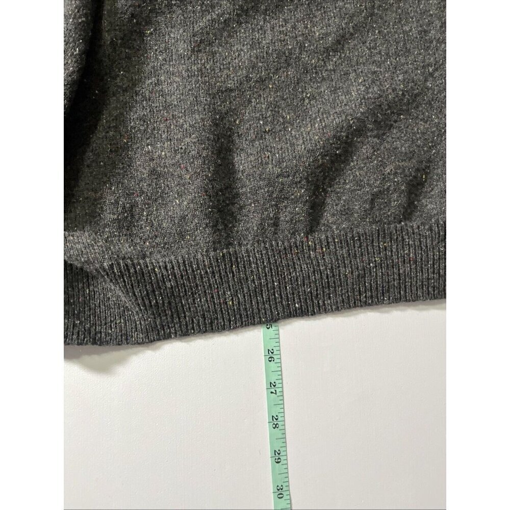 J. Crew Lambswool Donegal Quarter Zip Sweater Mens L Gray Raglan Knit Heritage - Picture 5 of 7